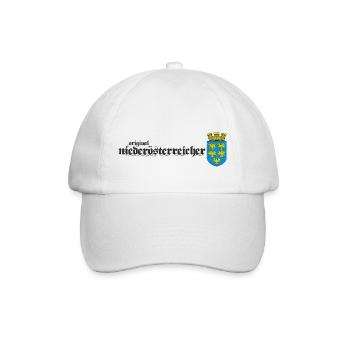 Original Niederösterreicher Geschenk Wappen Shirt - Baseballkappe - Weiß/Weiß - Vorne