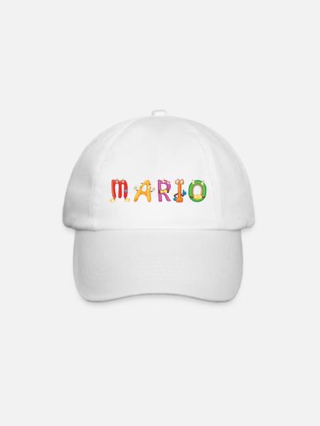 Mario - Baseballkappe - Weiß/Weiß