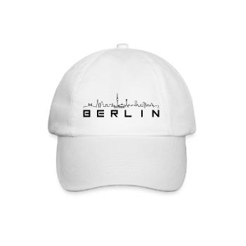 Skyline - Berlin Linie und Text - Baseballkappe - Weiß/Weiß - Vorne