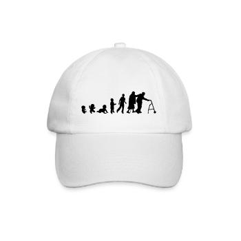 Evolution Mensch Mensch Alter - Baseballkappe - Weiß/Weiß - Vorne
