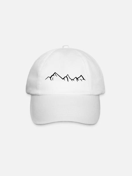 berge - Baseballkappe - Weiß/Weiß