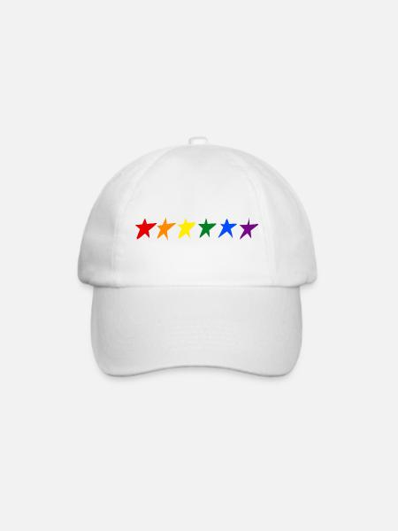 STERNE MIT LGTB-FARBEN - Baseballkappe - Weiß/Weiß