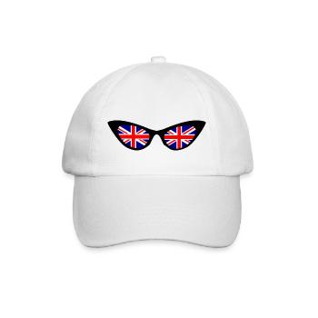 Britische Flagge in Shades - Baseballkappe - Weiß/Weiß - Vorne