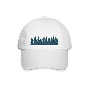 T-Shirt Wald Landschaft Wald Bäume horizontal - Baseballkappe - Weiß/Weiß - Vorne
