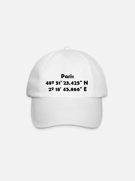 Paris - Baseballkappe - Weiß/Weiß