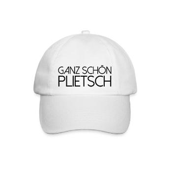 Plietsch pfiffig klug schlau Spruch Schrift - Baseballkappe - Weiß/Weiß - Vorne