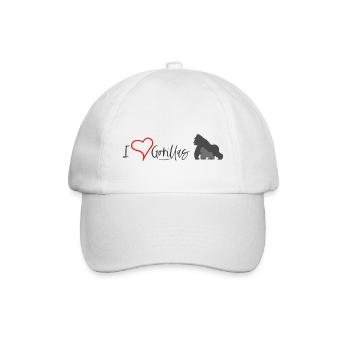 Love for Gorillas - Baseballkappe - Weiß/Weiß - Vorne