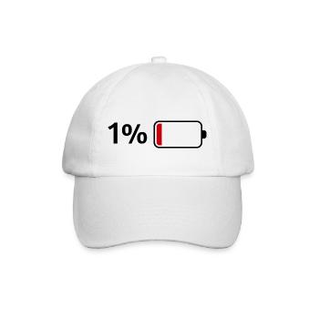Schwache Batterie - Baseballkappe - Weiß/Weiß - Vorne