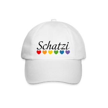 Regenbogenherz Schatzi LGBT lgbtqi queer - Baseballkappe - Weiß/Weiß - Vorne