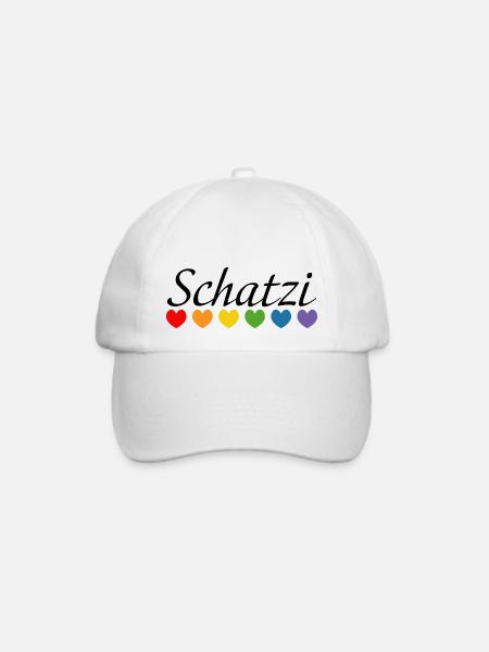 Regenbogenherz Schatzi LGBT lgbtqi queer - Baseballkappe - Weiß/Weiß
