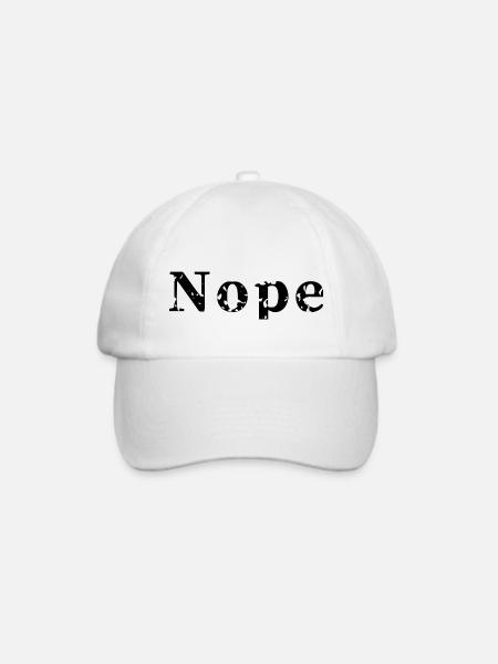 Nope - Baseballkappe - Weiß/Weiß
