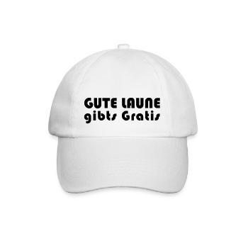 Gute Laune gibts Gratis - Baseballkappe - Weiß/Weiß - Vorne