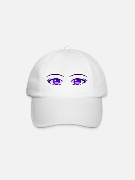 violette Augen - Baseballkappe - Weiß/Weiß
