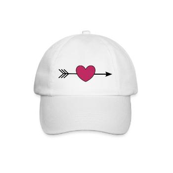 violettes Herz mit Pfeil violett rot Valentinstag - Baseballkappe - Weiß/Weiß - Vorne