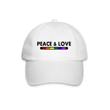 Peace and love - Baseballkappe - Weiß/Weiß - Vorne