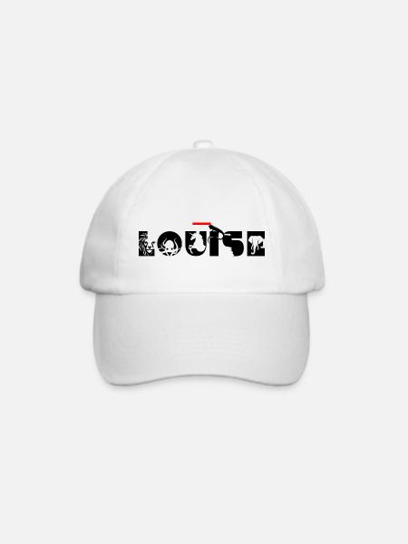 Vorname Louise – Tierbuchstaben - Baseballkappe - Weiß/Weiß