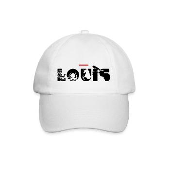 Vorname Louis – Tierbuchstaben - Baseballkappe - Weiß/Weiß - Vorne