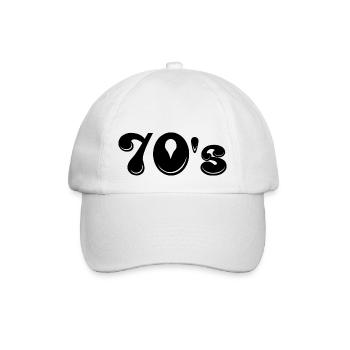 70s | Siebziger | Jahrzehnt | Symbol - Baseballkappe - Weiß/Weiß - Vorne