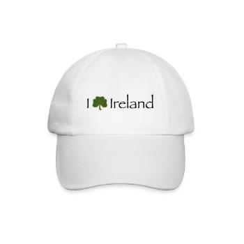 Ich liebe Irland, Irisches Kleeblatt - Baseballkappe - Weiß/Weiß - Vorne