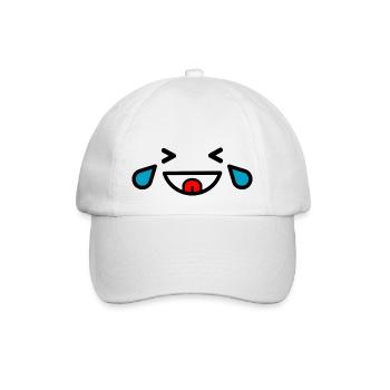 Lachendes Emoji mit Tränen - Baseballkappe - Weiß/Weiß - Vorne