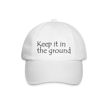 Lützerath Spruch Keep in the ground - Baseballkappe - Weiß/Weiß - Vorne