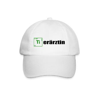 Tierärztin black - Baseballkappe - Weiß/Weiß - Vorne