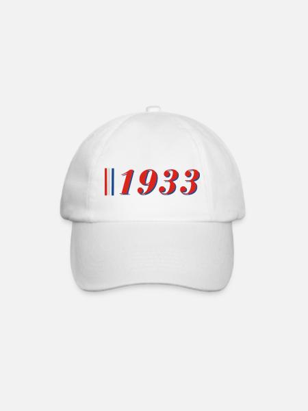 Jahr 1933 - Baseballkappe - Weiß/Weiß