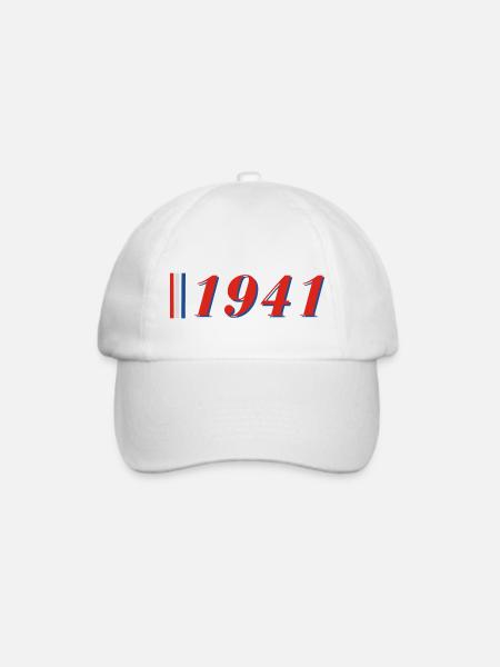 Jahr 1941 - Baseballkappe - Weiß/Weiß