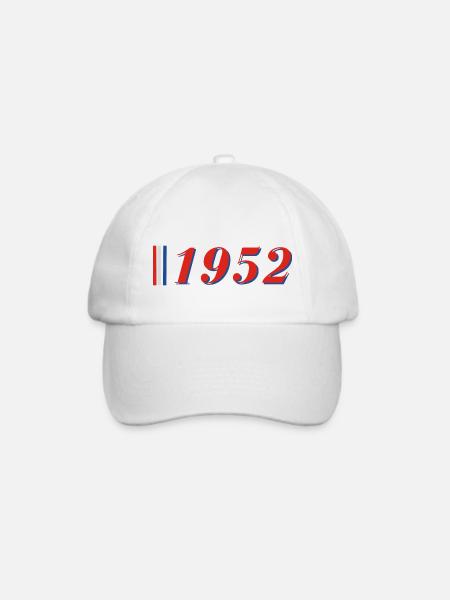 Jahr 1952 - Baseballkappe - Weiß/Weiß
