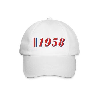 Jahr 1958 - Baseballkappe - Weiß/Weiß - Vorne