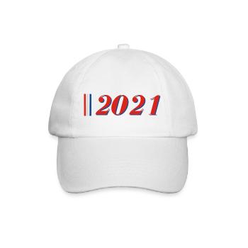 Jahr 2021 - Baseballkappe - Weiß/Weiß - Vorne