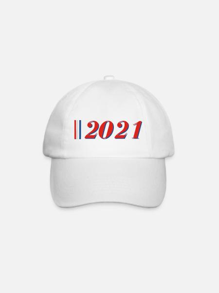Jahr 2021 - Baseballkappe - Weiß/Weiß