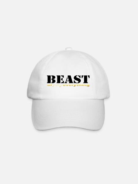 Beast everything black - Baseballkappe - Weiß/Weiß