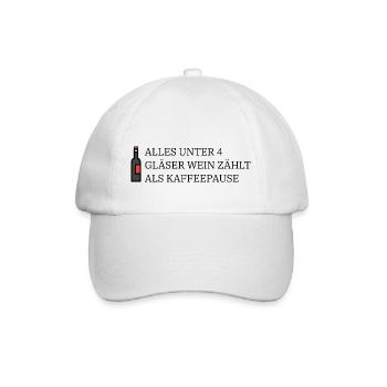 Wein Spruch Lustig - Baseballkappe - Weiß/Weiß - Vorne