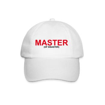 Lustiges "MASTER OF DISASTER" Design - Baseballkappe - Weiß/Weiß - Vorne