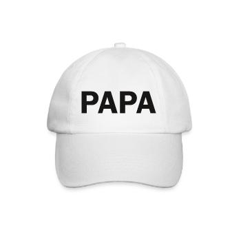 Papa T-Shirt, Minimalistisch, Statement - Baseballkappe - Weiß/Weiß - Vorne