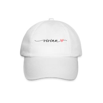 Vivian Name Vorname Kalligrafie Schrift - Baseballkappe - Weiß/Weiß - Vorne