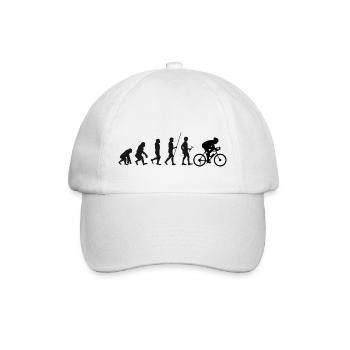Die Evolution des Menschen vom Urmenschen zum Radfahrer - Baseballkappe - Weiß/Weiß - Vorne