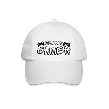 "Forever Gamer" in Graffiti für Gamer - Baseballkappe - Weiß/Weiß - Vorne