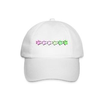 Bunte Pfotenabdruck Muster - Baseballkappe - Weiß/Weiß - Vorne