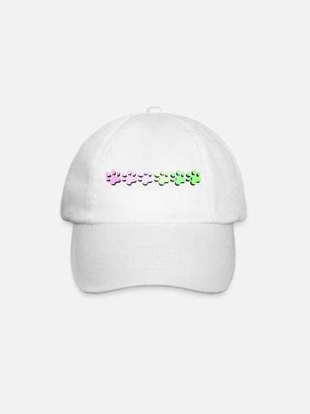 Bunte Pfotenabdruck Muster - Baseballkappe - Weiß/Weiß