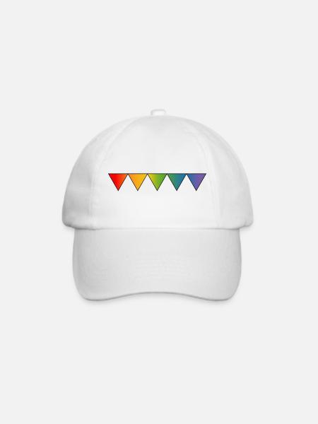 Regenbogen queer triangles - Baseballkappe - Weiß/Weiß
