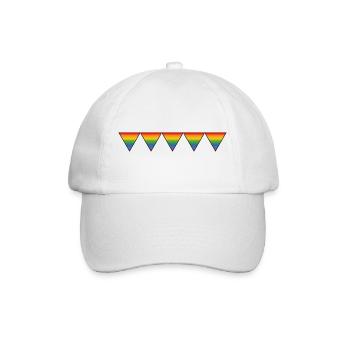 Regenbogen LGBTQIA triangles - Baseballkappe - Weiß/Weiß - Vorne