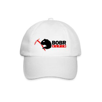 Bobr Alpin Logo Dunkel 2 - Baseballkappe - Weiß/Weiß - Vorne