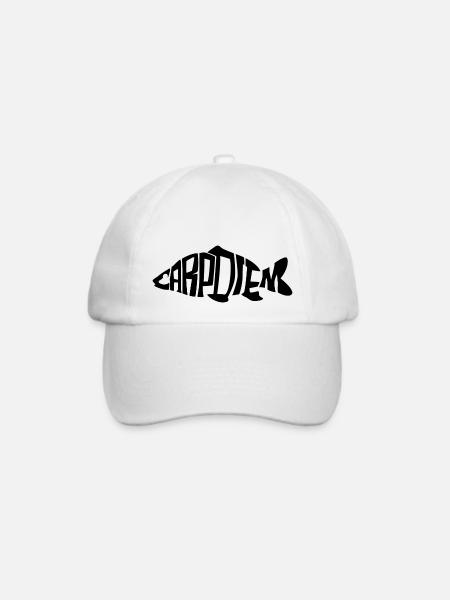 Karpfen Angeln Fisch Carpe Diem - Baseballkappe - Weiß/Weiß