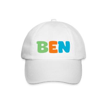 Name - Ben - Baseballkappe - Weiß/Weiß - Vorne