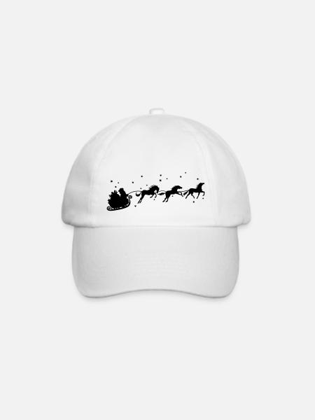 Santa and horses - Baseballkappe - Weiß/Weiß