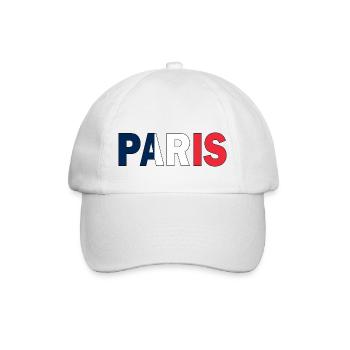 Paris in Nationalfarben - Baseballkappe - Weiß/Weiß - Vorne
