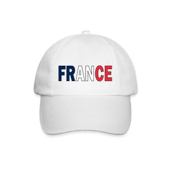 Frankreich in Nationalfarben - Baseballkappe - Weiß/Weiß - Vorne