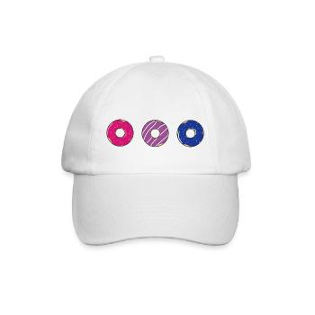 Donut bisexual LGBT Bi Pride Doughnut Bi Farben - Baseballkappe - Weiß/Weiß - Vorne